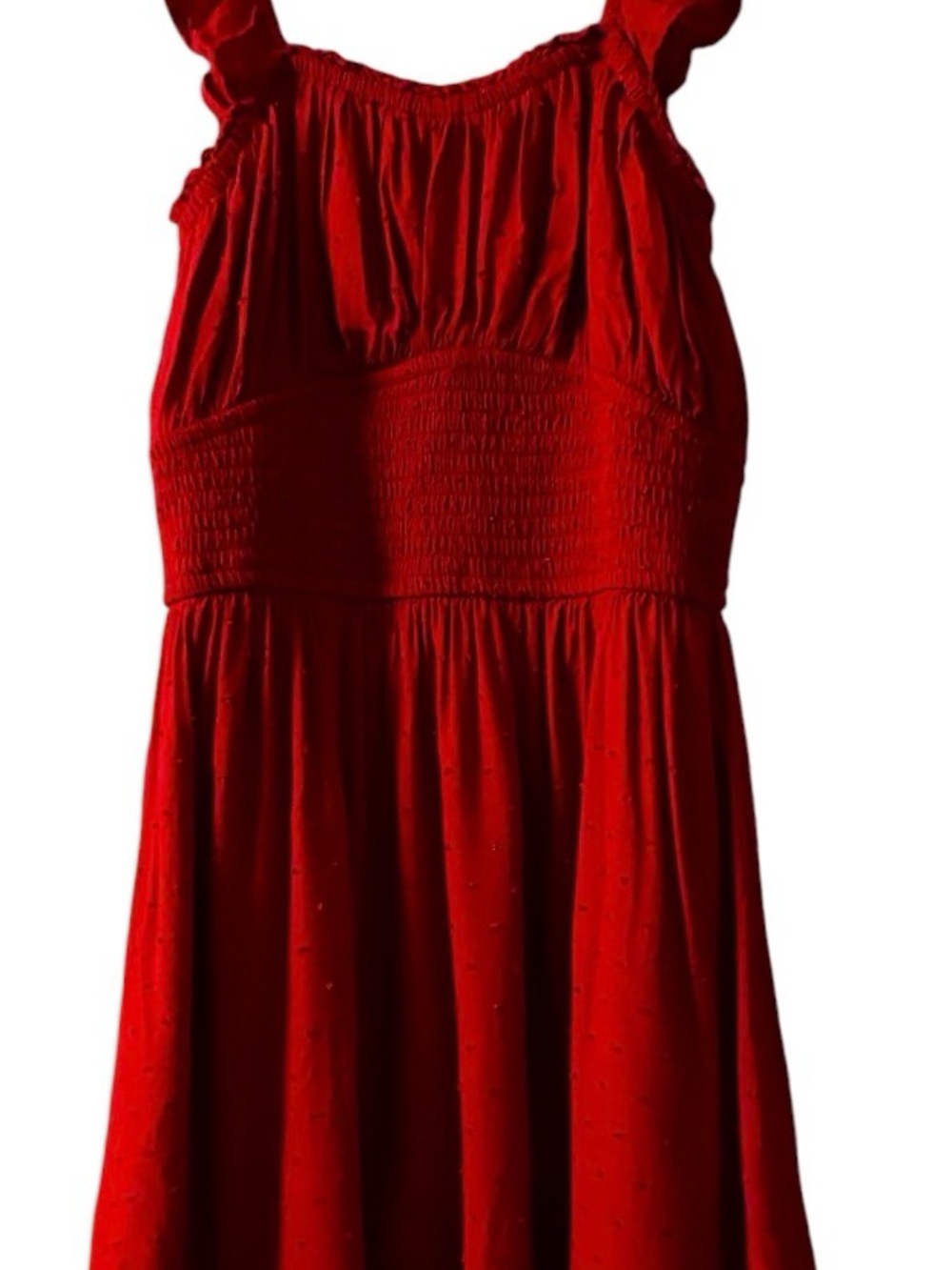 Hollister Red Smocked Waist Sleeveless womens Dress Sz med
